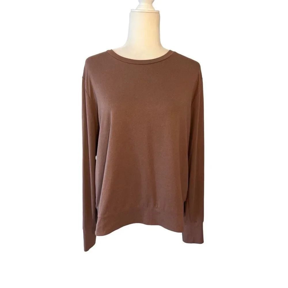 Lukka deep mauve super soft crewneck long sleeve knit top - L